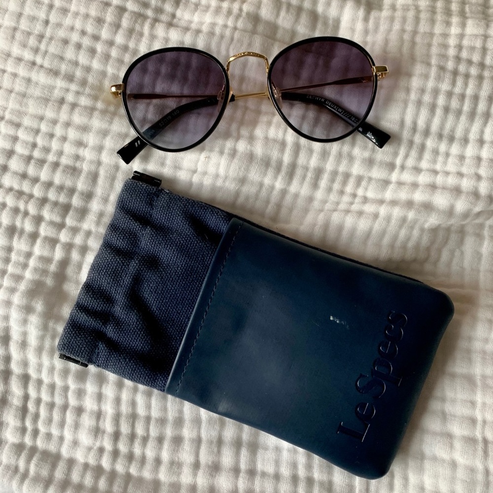 Le Specs “Zephyr Deux” round frame sunglasses